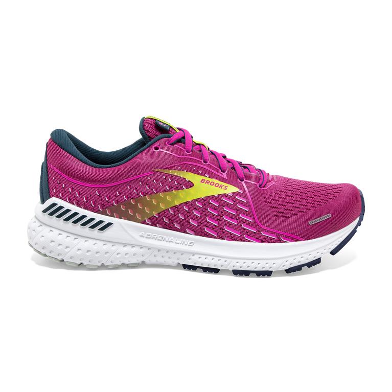 Brooks Adrenaline Gts 21 - Womens Road Running Shoes - Raspberry/Pink/Sulphur (02398GDPU)